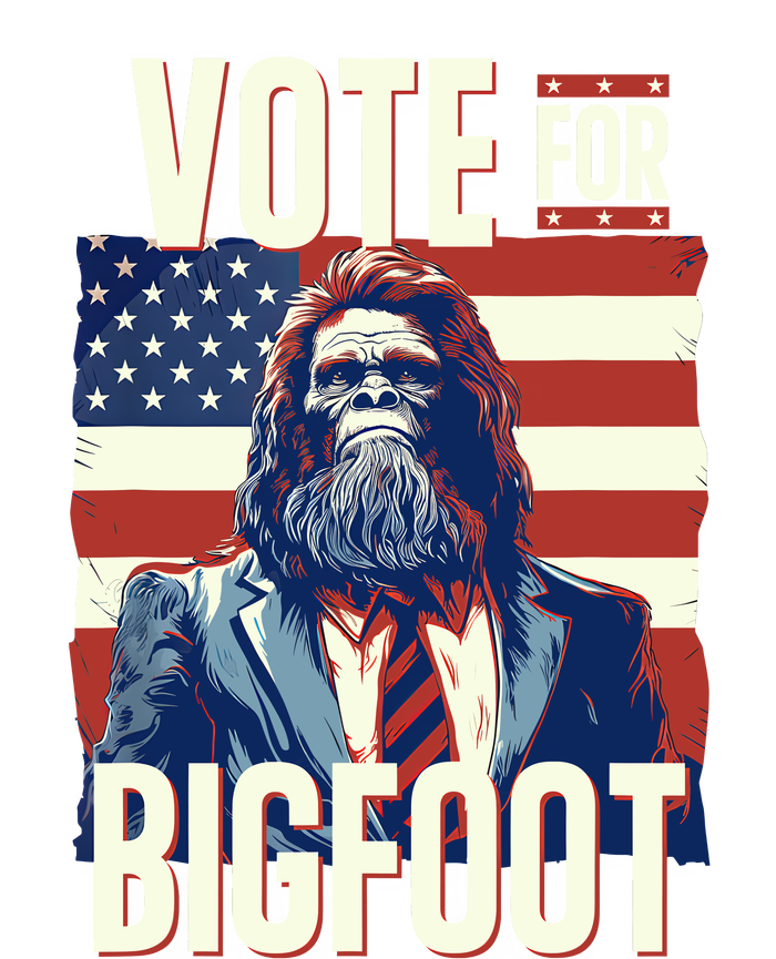 Bigfoot For President Election Vote Sasquatch USA Flag 2024 Yupoong Adult 5-Panel Trucker Hat