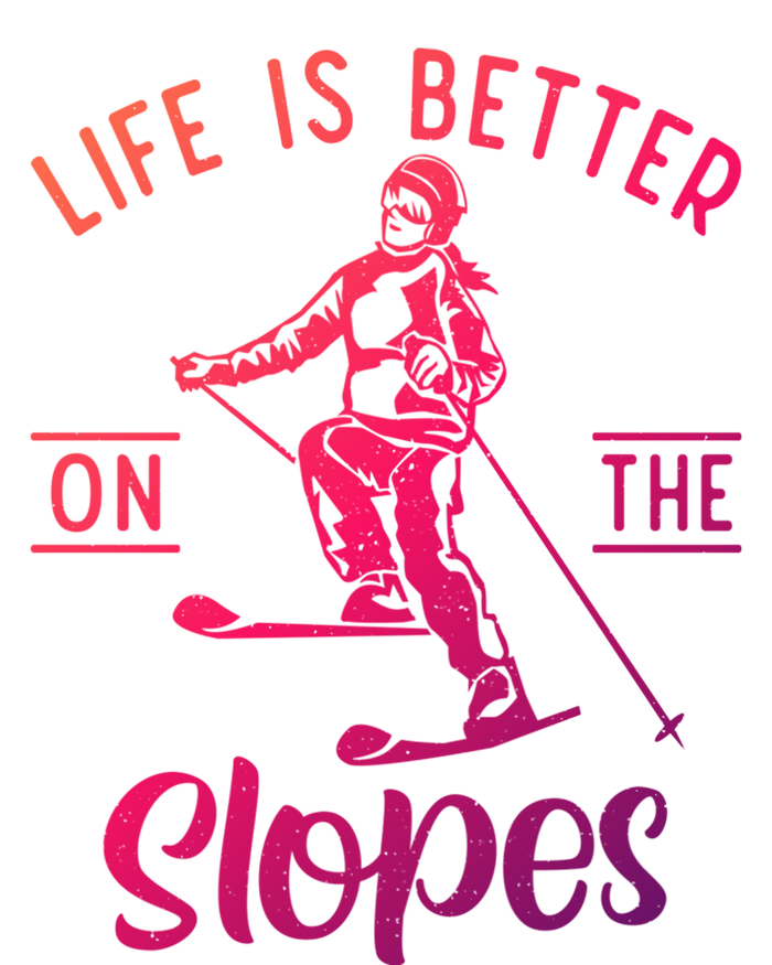 Life Is Better On The Slopes Snow Winter Sport Skier Gift Full-Length Apron With Pockets