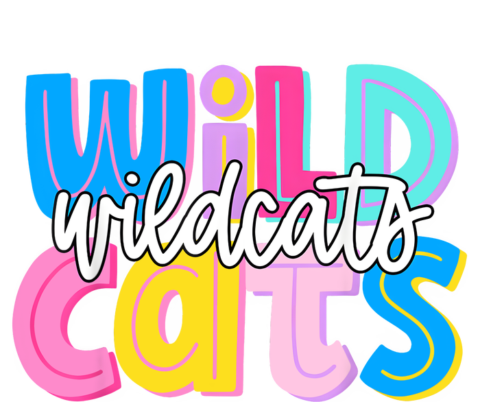 Wildcats Colorful School Spirit Flexfit Unipanel Trucker Cap