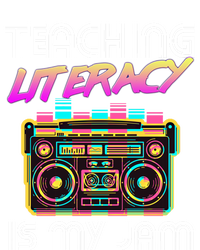 Back To School Retro Literacy Is My Jam 80S Teacher Boombox Gift Full-Length Apron With Pockets