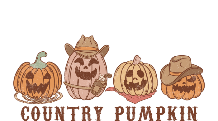 Country Pumpkin Groovy Retro Halloween Gift T-Shirt