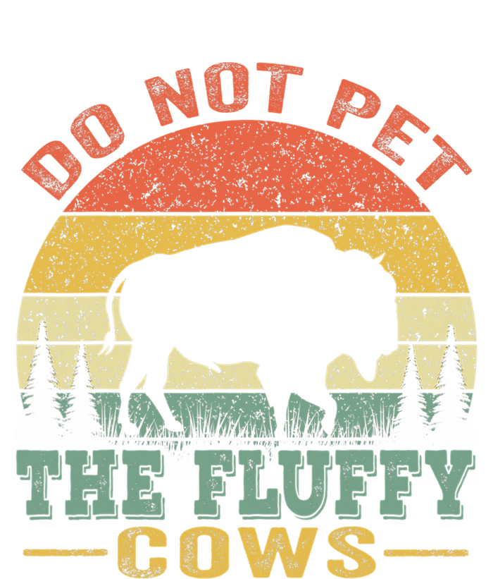 Do Not Pet The Fluffy Cows Bison Retro Vintage Ladies PosiCharge Competitor Racerback Tank