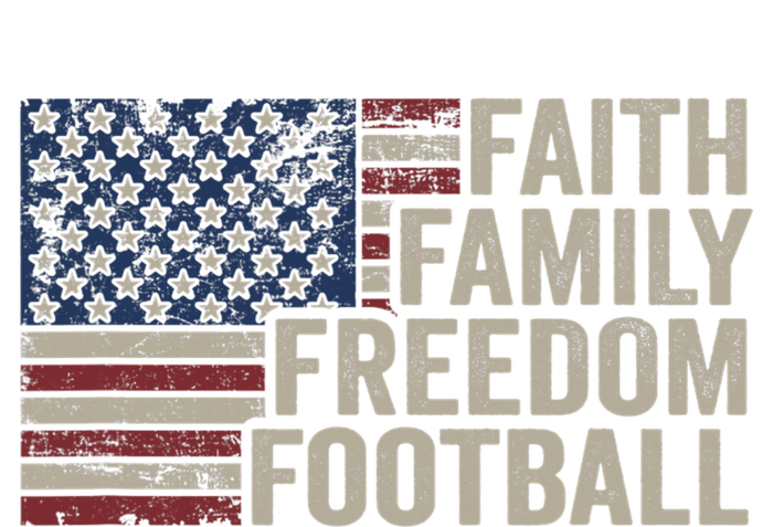 Faith Family Freedom Football Vintage American Flag Player V-Neck T-Shirt