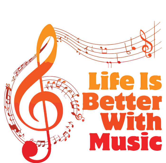 Life Is Better With Music Theory Musician Teacher Notes Clef T-Shirt