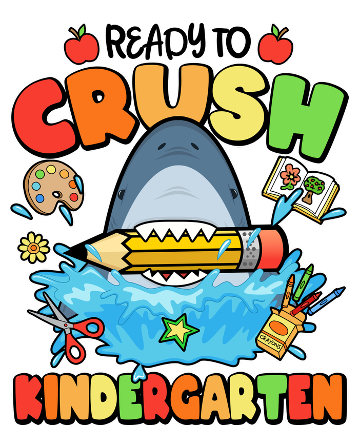 Cute Funny Ready To Crush Kindergarten School Shark Cooling Performance Crew T-Shirt