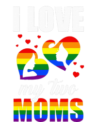 I Love My Two Moms LGBT Pride Gay Lesbian Mothers Day Sustainable Knit Beanie