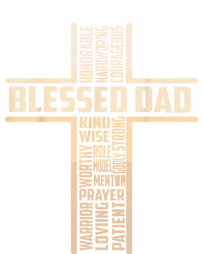 Blessed Dad Fathers Day Cross Christian Papa Pop Husband Sustainable Bucket Hat