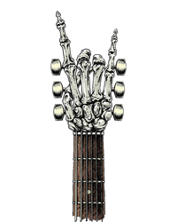 Rock On Guitar Neck With A Sweet Rock & Roll Skeleton Hand Legacy Cool Fit Booney Bucket Hat