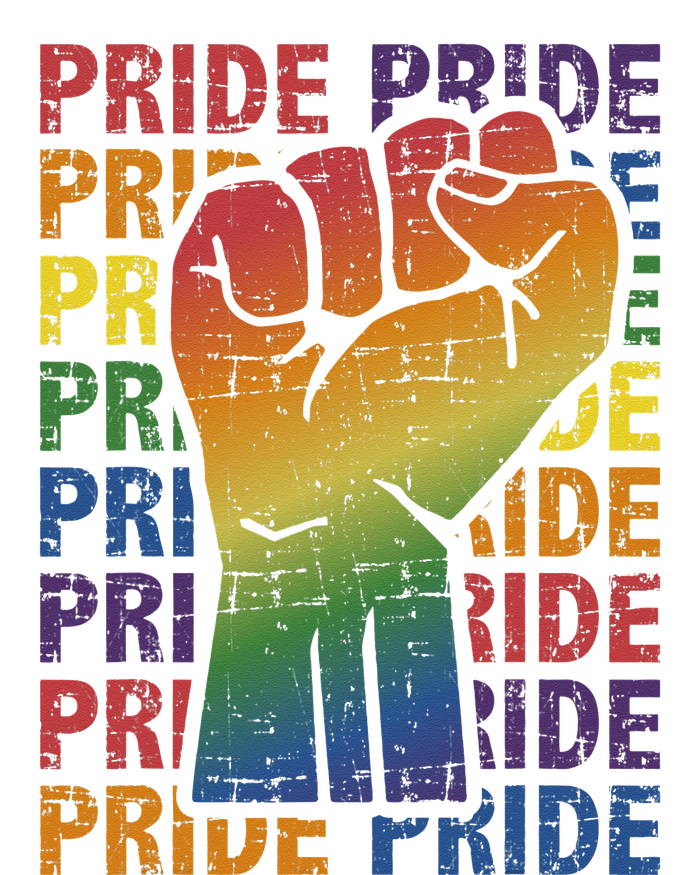 LGBT Pride Month Support With Rainbow Flag Fist T-Shirt