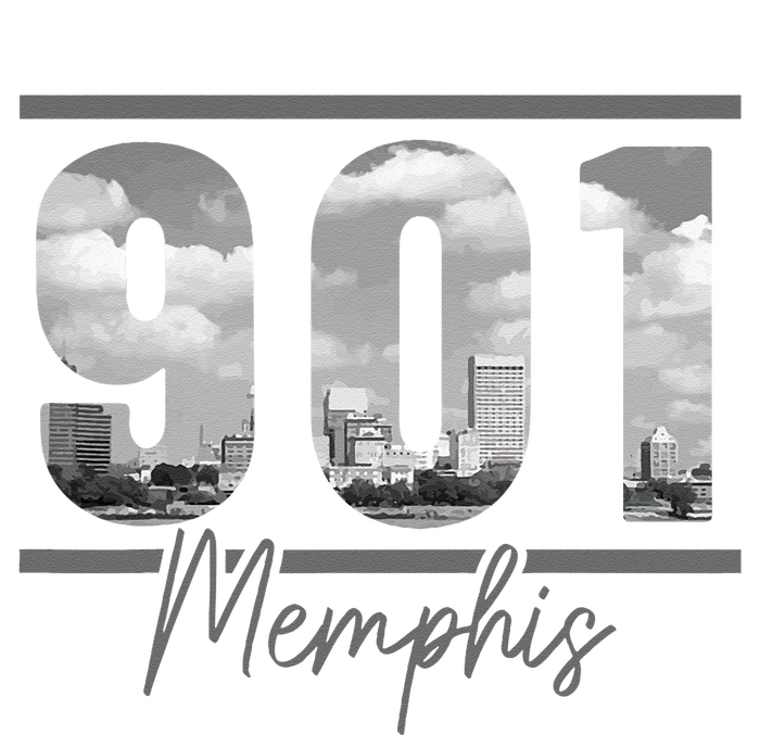 Memphis 901 Area Code Skyline Tennessee Vintage T-Shirt