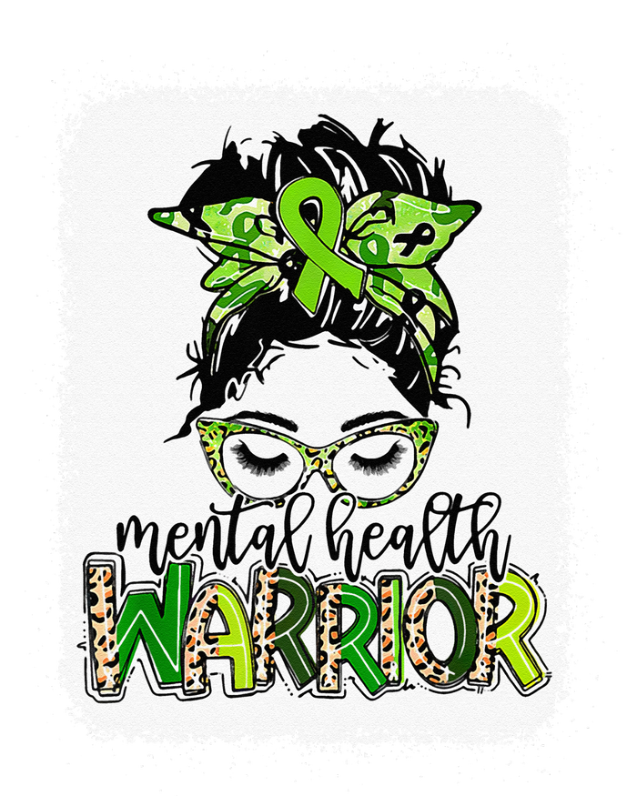 Mental Health Warrior Messy Bun Mental Health Matters T-Shirt