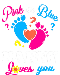 Pink Or Blue Nanny Loves You Baby Gender Reveal Women Baby Long Sleeve Bodysuit