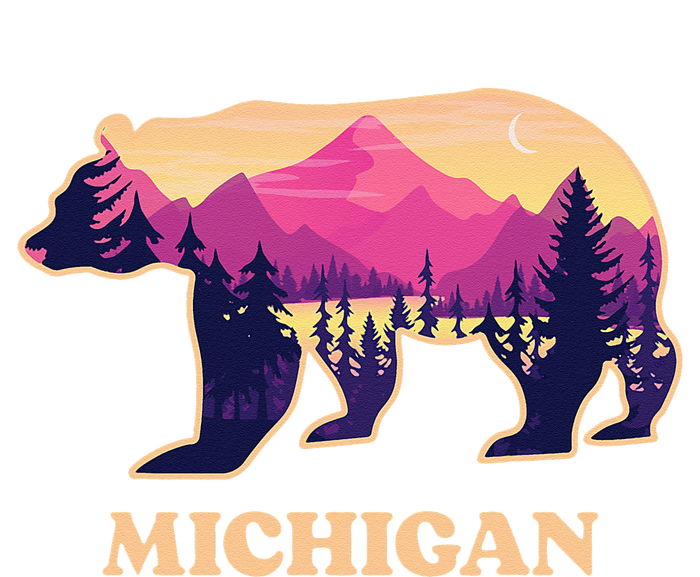 Bear Michigan Mi Vintage Retro Mountains Graphic Souvenirs Valucap Bio-Washed Visor