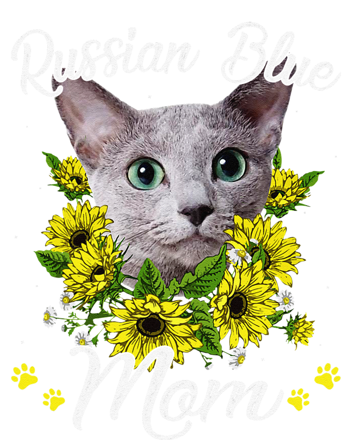 Funny Cat Mom Mothers Day Kitten Sunflower Russian Blue Mom Softstyle Adult Sport Polo