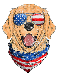 American Golden Retriever USA Flag 4th Of July Dad Mom Kids T-Shirt