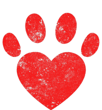 Funny Valentines Day Paw Print Heart Dog Cat Owner T-Shirt