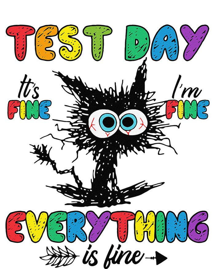 Test Day Funny Stressed Cat Teacher Student Testing Day T-Shirt