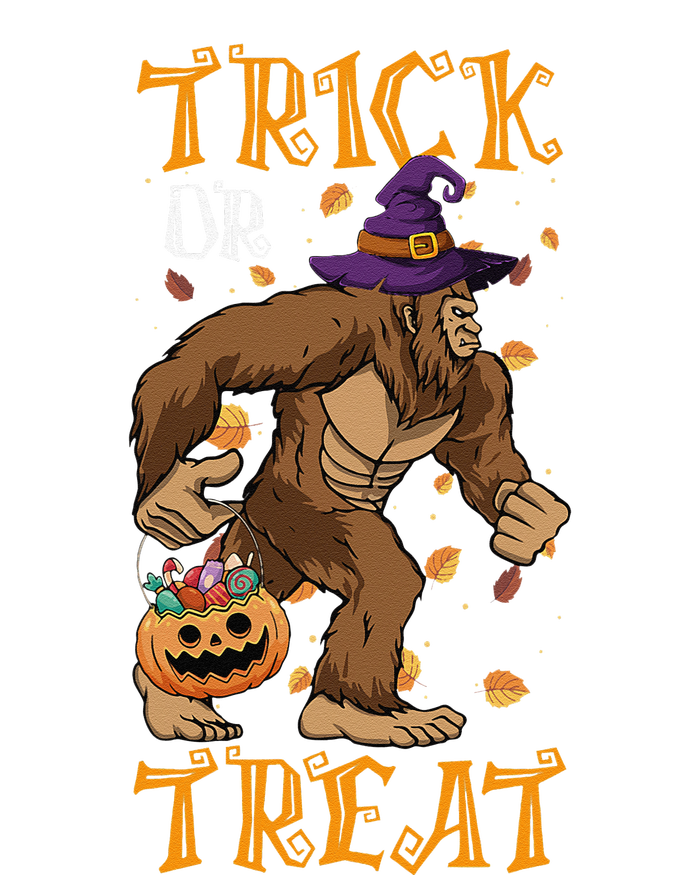 Trick Or Treat Bigfoot & Pumpkin Halloween Costume Day Sweatshirt Cinch Pack Bag