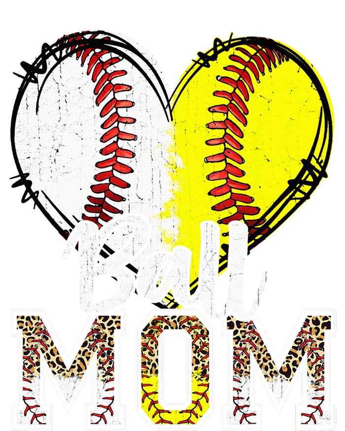 Ball Mom Heart Baseball Softball Mama Women Mothers Day Striped Beanie with Solid Band