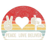 Vintage Retro Peace Love Deliver Post Box Cute Postal Worker T-Shirt