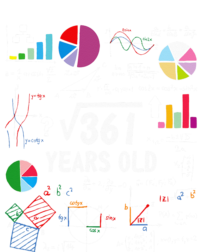 Square Root Of 361 19th Birthday 19 Year Old Math Nerd Dry Zone Grid Polo