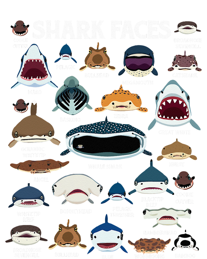 Types Of Sharks Faces Identification Birthday School Women's Pullover Hoodie