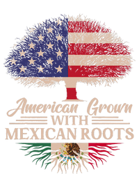 American Grown With Mexican Roots Half American Flag Mexican Cropped Pullover Crew