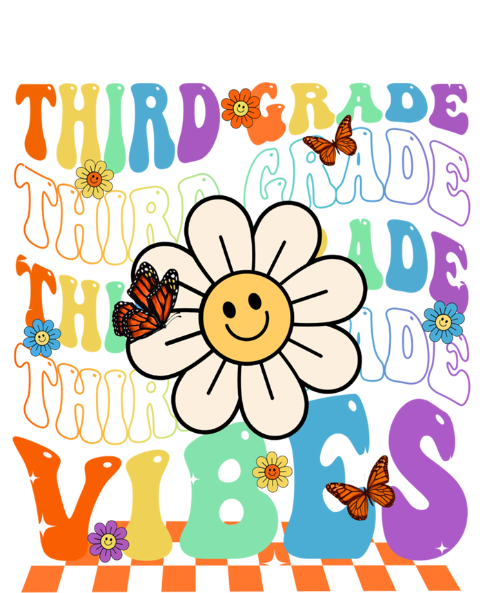 Groovy Hippie Smile Third Grade Vibes Back To School Gift Premium Hoodie