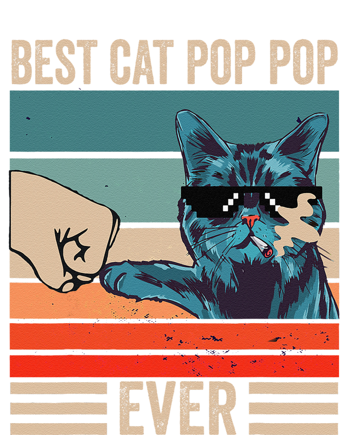 Vintage Best Cat Pop Pop Ever Bump Fist Fathers Day Gifts T-Shirt