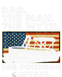 Dad Man Myth Pontoon Captain American Flag Boat Fathers Day T-Shirt