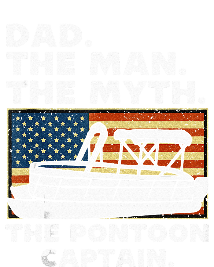 Dad Man Myth Pontoon Captain American Flag Boat Fathers Day T-Shirt