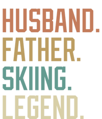 Husband Father Skiing Legend Gift For Dad Flat Bill Trucker Hat