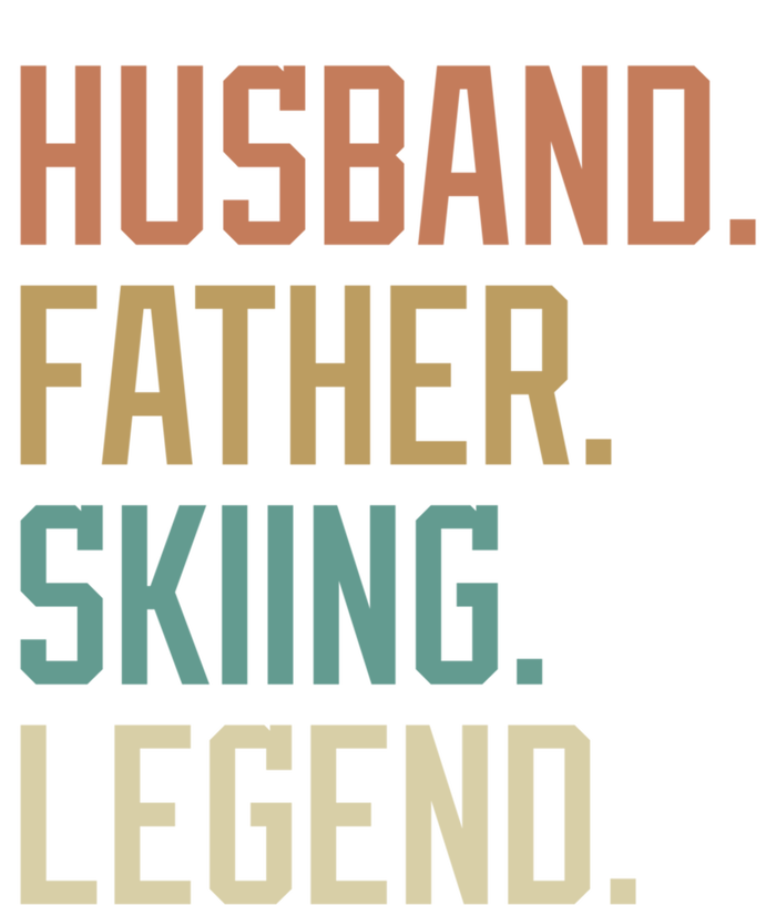 Husband Father Skiing Legend Gift For Dad Flat Bill Trucker Hat