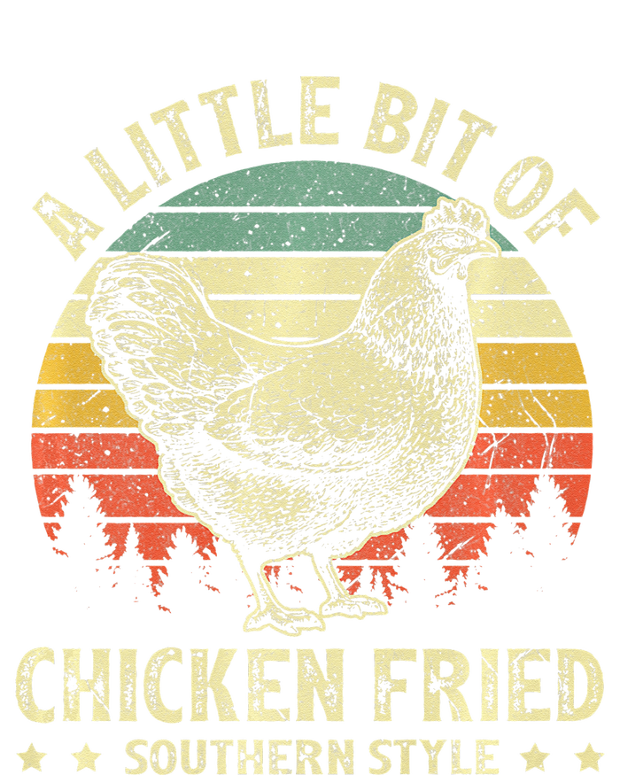 A Little Bit Of Chicken Fried Southern Fast Food Lover Womens Cotton Relaxed Long Sleeve T-Shirt