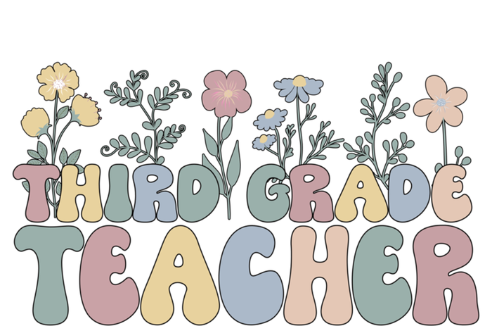 Groovy Third Grade Teacher Flowers Great Gift T-Shirt