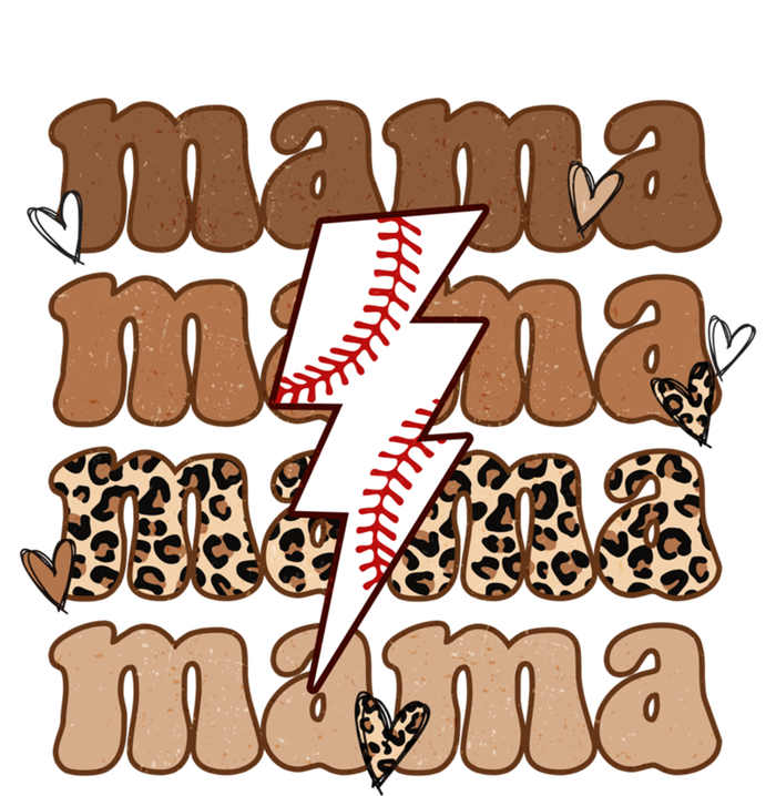 Baseball Mama Groovy Retro Son Baseball Team Mom Leopard Great Gift T-Shirt