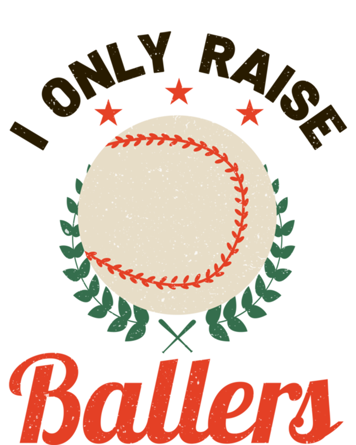 Baseball Mom I Only Raise Ballers Softball Tee Ball Sports Funny Gift V-Neck T-Shirt