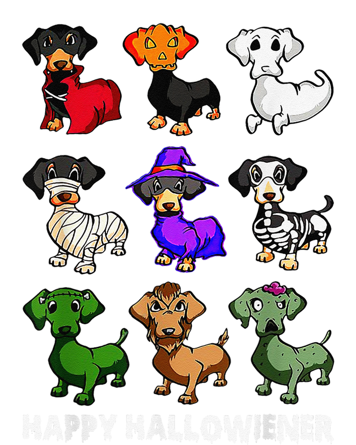 Dachshund Happy Halloweiner Funny Halloween Dogs Lover V-Neck T-Shirt