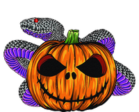 Cool Snake With Spooky Pumpkin Halloween Costume T-Shirt