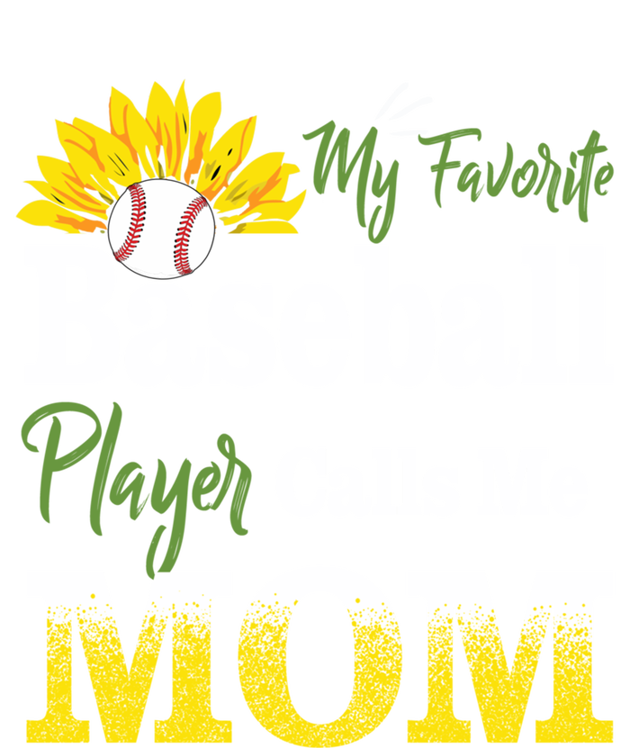 My Favorite Baseball Player Calls Me Mom Baseball Sunflower Gift Women's V-Neck T-Shirt