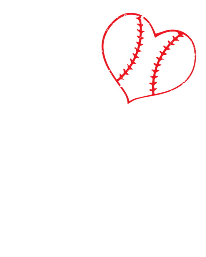 My Heart Is On That Field Baseball Funny Gift Striped Beanie with Solid Band