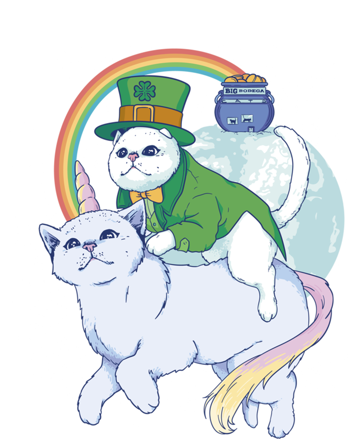 St Patricks Unicorn Cat Wearing Leprechaun Cat Cute Funny Gift Ceramic Bell Ornament