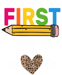 First Grade Leopard Pencil First Day School 1St Grade Crew Gift T-Shirt