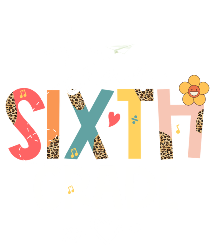 Sixth Grade Teacher Retro Groovy Design Leopard 6Th Grade Gift Tie-Dye T-Shirt