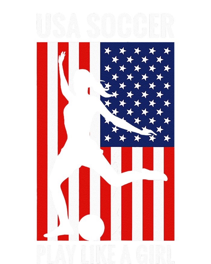 Funny Soccer Usa Soccer Play Like A Girl Striped Beanie with Solid Band