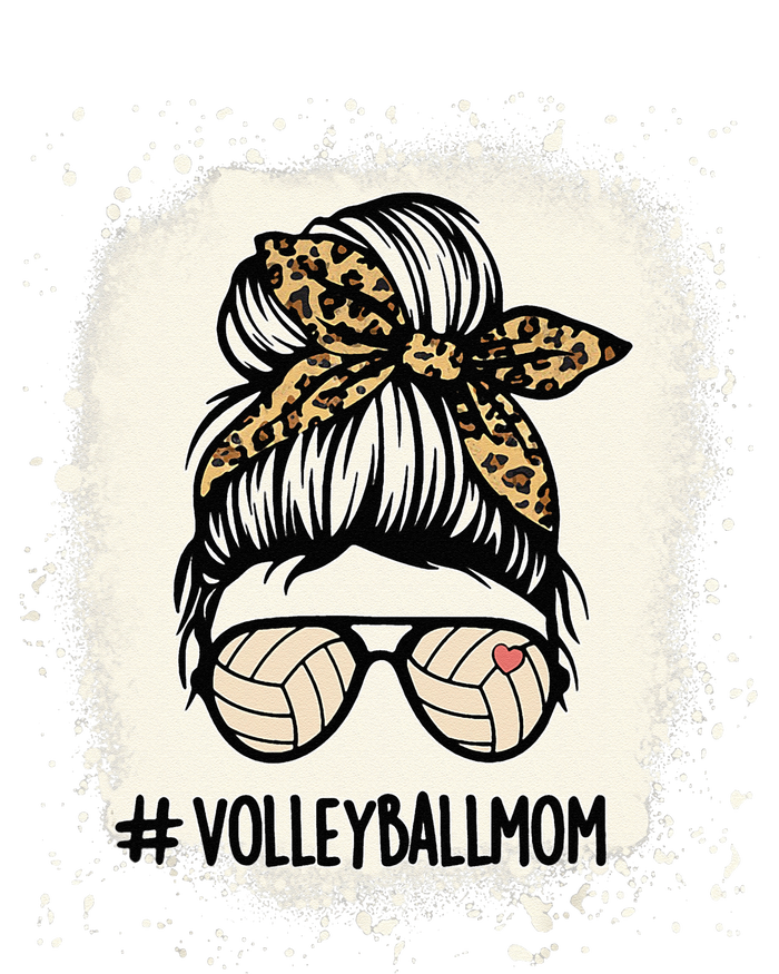 Volleyball Mom Volleyball Lover Mom Messy Bun Bleached Women's T-Shirt