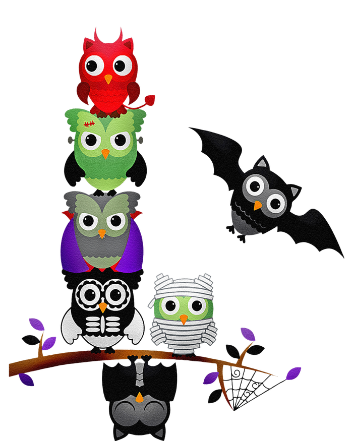 Cute Halloween Classic Monsters Spooky Owls T-Shirt