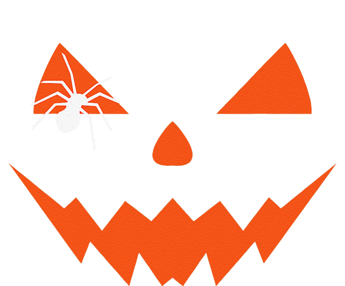 Creepy Spider On Jack O Lantern Pumpkin Face Halloween T-Shirt