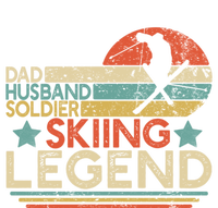 Dad Husband Soldier Skiing Legend Military Ski Lover And Skier Gift Striped Beanie with Solid Band