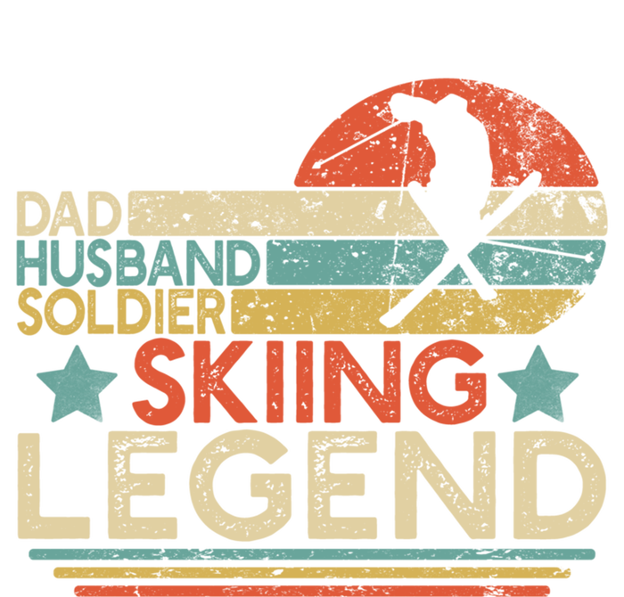 Dad Husband Soldier Skiing Legend Military Ski Lover And Skier Gift Striped Beanie with Solid Band